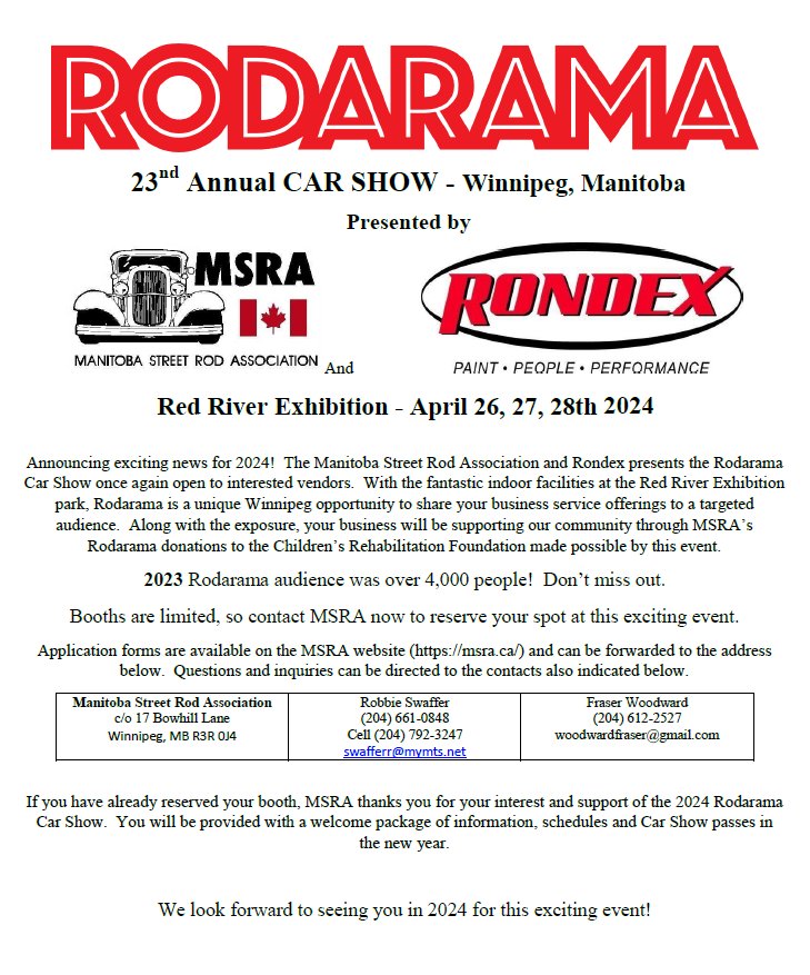 2024 Rodarama Vendor flyer