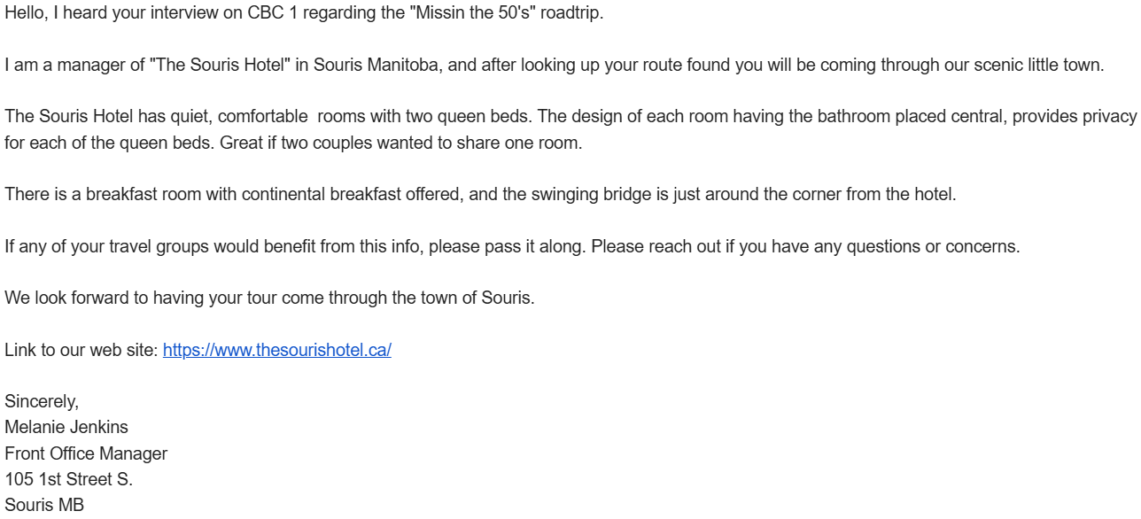 Souris Hotel Email